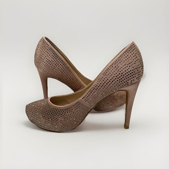 Baker's Shoes - Ranne Stiletto Heels Pumps Rhinestone Embellished Round Toe  Size 7.5